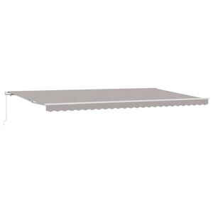 vidaXL Retractable Awning Retractable Manual Light Grey 600 x 350 cm