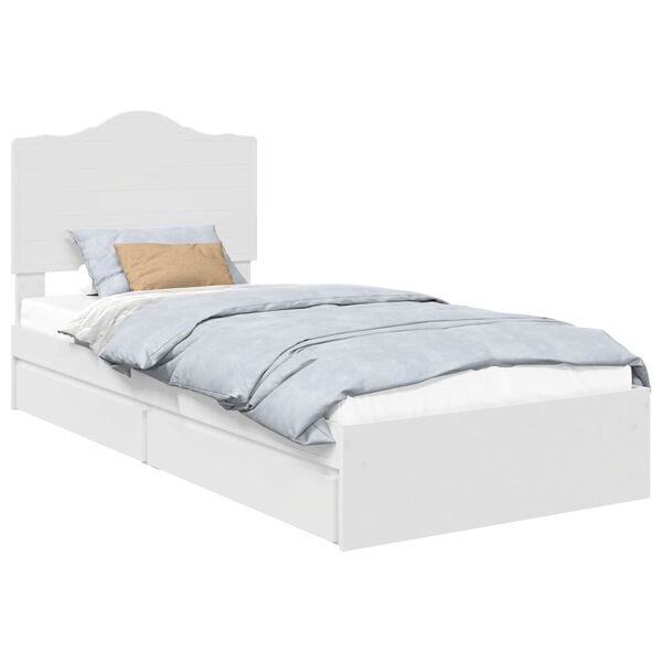 vidaXL Storage Bed with Headboard White 90 x 200 cm Engineered Wood