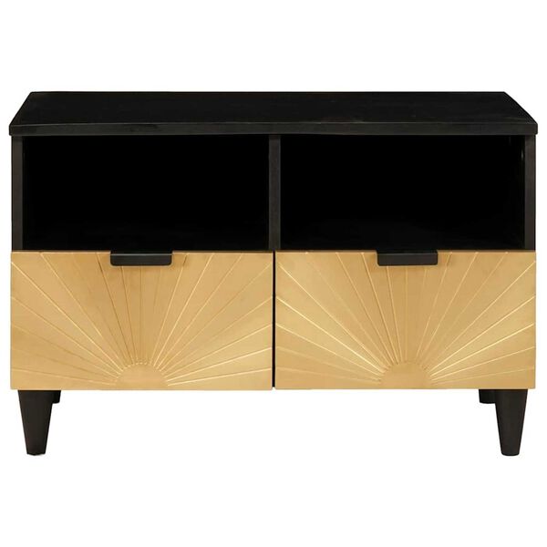 vidaXL TV Cabinet Black and Gold 70 x 33 x 46 cm Engineered wood