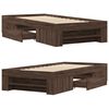 vidaXL Bed Frame without Mattress Brown Oak 90x200 cm Engineered Wood