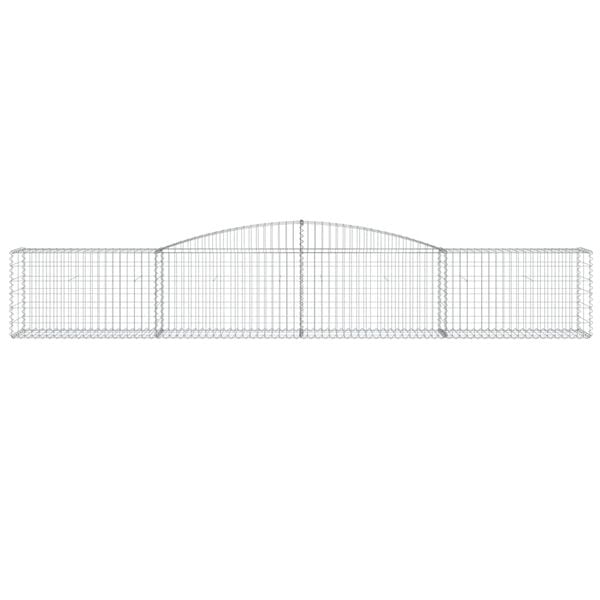 vidaXL Arched Gabion Basket 400x50x60/80 cm Galvanised Iron