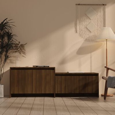 vidaXL TV Cabinet Brown Oak 146.5x35x50 cm Engineered Wood