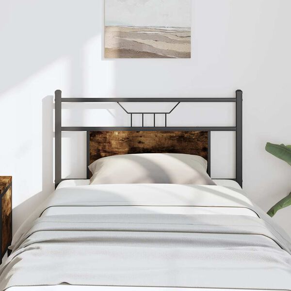 vidaXL Replace Headboard Smoked Oak 90 cm Engineered Wood and Steel