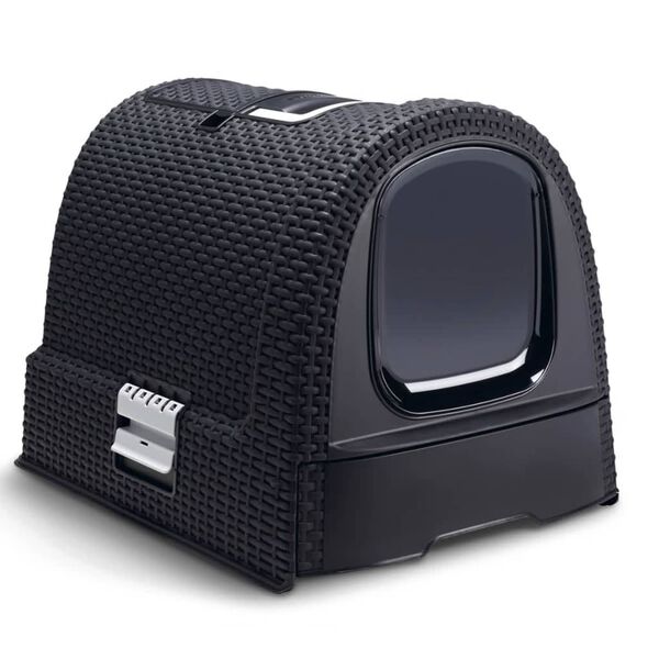 Curver Hooded Cat Litter Box 51x38.5x39.5 cm Anthracite 400460