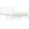vidaXL Metal Bed Frame without Mattress with Footboard White 120x200cm