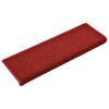 vidaXL Stair Mats 15 pcs 65x21x4 cm Red Rectangular Edge
