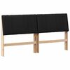 vidaXL Upholstered Headboard Black 200 cm Solid Pine Wood