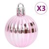 vidaXL 65 Piece Christmas Bauble Set Pink/Red/White