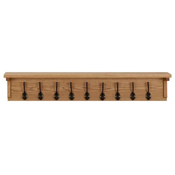 vidaXL Coat Rack 90x16x16 cm Solid Oak Wood