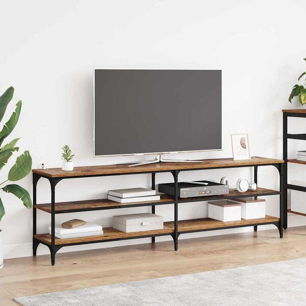 vidaXL TV Cabinet Old Wood 160 x 30 x 50 cm Engineered Wood and Iron