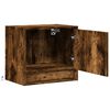 vidaXL Wall-mounted Bedside Cabinet with LED Lights Smoked Oak