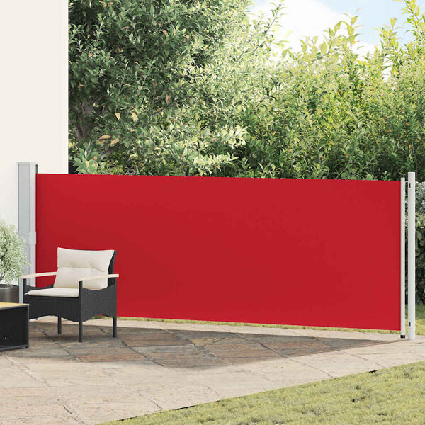 vidaXL Patio Retractable Side Awning 140x600 cm Red