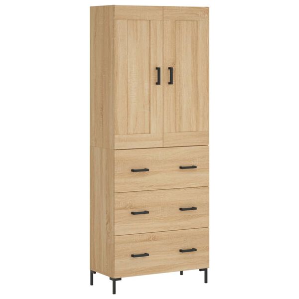 vidaXL Highboard Sonoma Oak 69.5x34x180 cm Engineered Wood