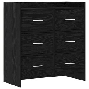 vidaXL Sideboard Black Oak 75 x 33 x 80 cm Engineered Wood