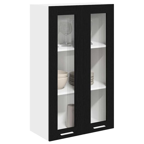 vidaXL Hanging Cabinet Riga Black Oak 60 x 31 x 100 cm Engineered Wood