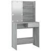 vidaXL Dressing Table Set with LED Grey Sonoma Engineered Wood