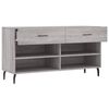 vidaXL Shoe Bench Grey Sonoma 102x35x55 cm Engineered Wood