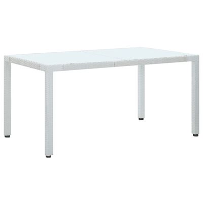 vidaXL Garden Table White 150x90x75 cm Poly Rattan