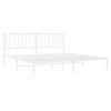 vidaXL Metal Bed Frame without Mattress with Headboard White 193x203cm