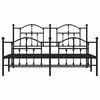 vidaXL Metal Bed Frame without Mattress with Footboard Black 160x200cm