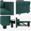 vidaXL Pull out Sofa Bed Single Dark green 90 x 165 x 87 cm Fabric