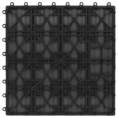 vidaXL 11 pcs Decking Tiles Deep Embossed WPC 30x30 cm 1 sqm Black