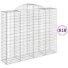 vidaXL Arched Gabion Baskets 18 pcs 200x50x160/180 cm Galvanised Iron