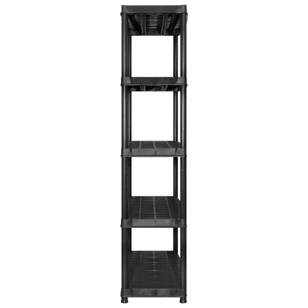 vidaXL Storage Shelf 5-Tier Black 170x40x185 cm Plastic