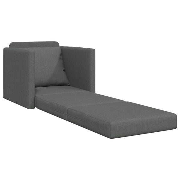 vidaXL Folding Sofa Bed 61cm Dark Grey Fabric
