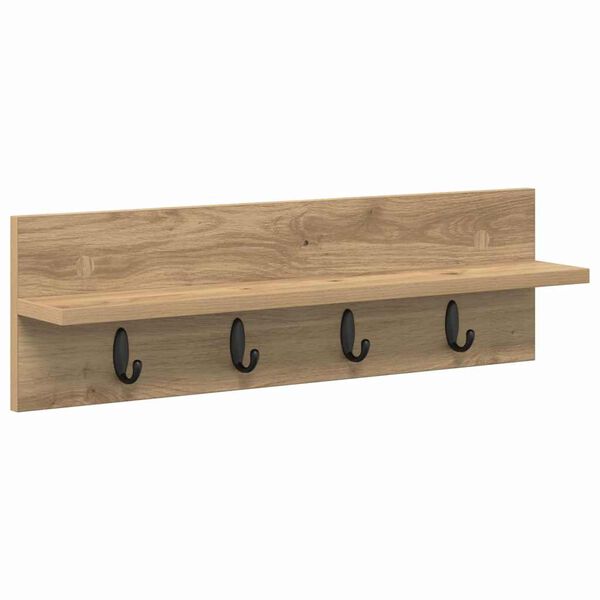 vidaXL Wall-Mounted Coat Rack Artisan Oak 60 x 10.5 x 18 cm