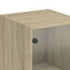 vidaXL Highboard with Glass Doors Sonoma Oak 35x37x142 cm