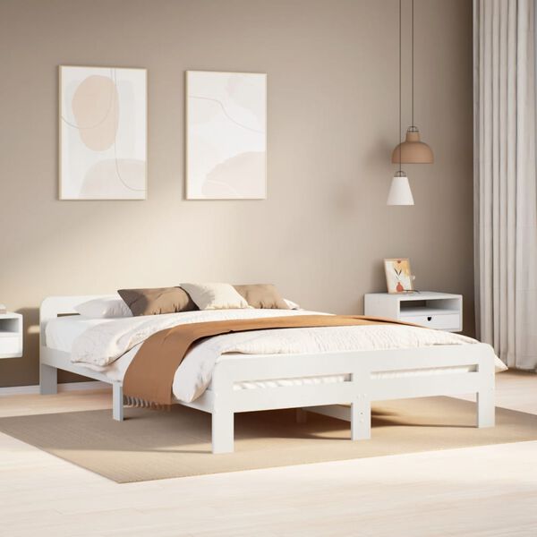 vidaXL Bed Frame without Mattress White 160x200 cm Solid Wood Pine