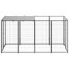 vidaXL Dog Kennel Black 2.42 m&sup2; Steel