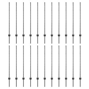 vidaXL Fence Post 22 pcs Grey 160 cm Steel