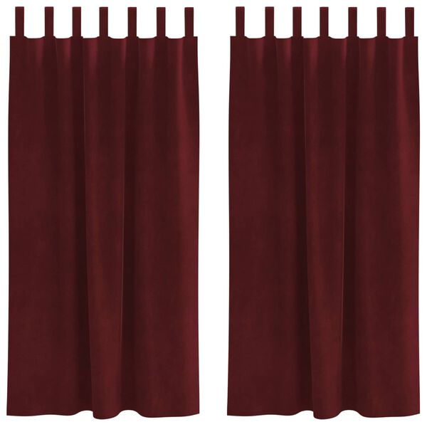 vidaXL Blackout Curtains 2 pcs Wine Red 140 x 175 cm Velvet