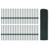 vidaXL Fence with Post Green 0.4 x 100 m Steel and PVC