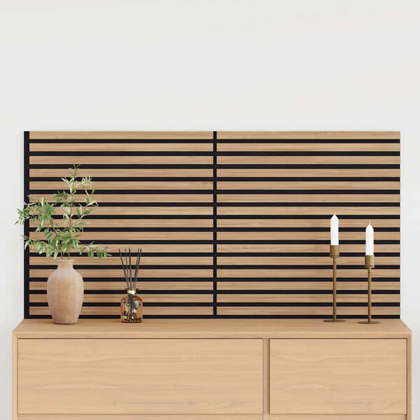 vidaXL Acoustic Wall Panels 2 pcs Slatted 60.5x60 cm Oak Veneer