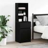 vidaXL Bedside Cabinet Black 39x35x125 cm Engineered Wood