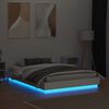 vidaXL Bed Frame with LED without Mattress White 120x190 cm Small Double