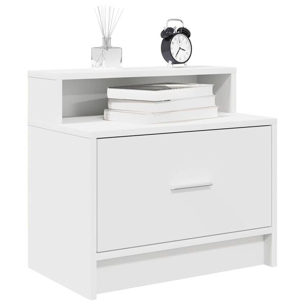 vidaXL Bedside Cabinets with Drawer 2 pcs White 51x31x47 cm