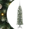 vidaXL Artificial Slim Christmas Tree Green and white 120 cm