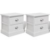 vidaXL French Bedside Cabinets 2 pcs White
