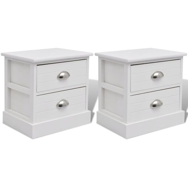vidaXL French Bedside Cabinets 2 pcs White