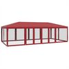 vidaXL Party Tent | Red | HDPE, powder-coated iron | 8x4 m