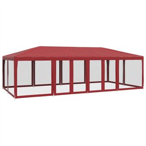 vidaXL Party Tent | Red | HDPE, powder-coated iron | 8x4 m
