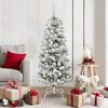 vidaXL Artificial Hinged Christmas Tree Green and White 150 cm