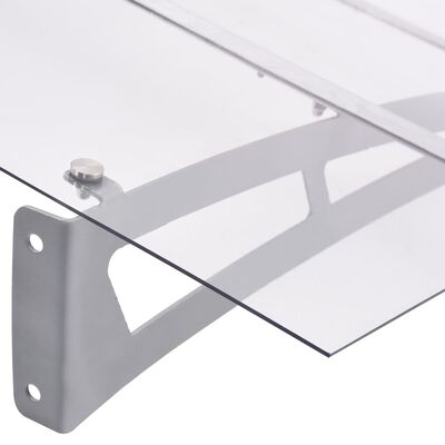 vidaXL Door Canopy Silver and Transparent 150x90 cm PET