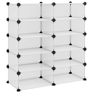vidaXL Shoe Rack Transparent 84x32x88.5 cm PP