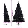 vidaXL Artificial Pre-lit Christmas Tree Black 180 cm PVC