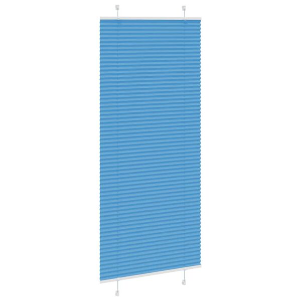 vidaXL Pleated Blind Blue 90x200 cm Fabric Width 89.4 cm Polyester